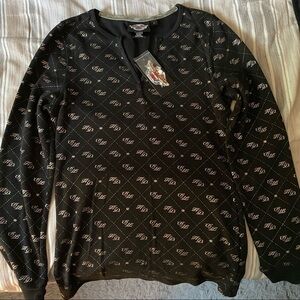 Harley-Davidson NWT V-Neck Long Sleeve w/ Cuffs Diamond Pattern